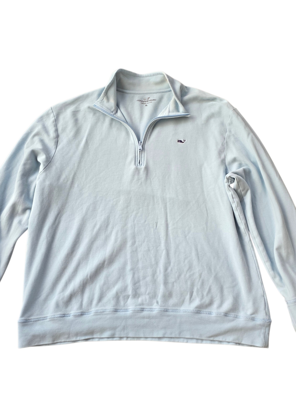Vineyard Vines Men’s Saltwater Quarter Zip Pullover XL Light Blue Preppy